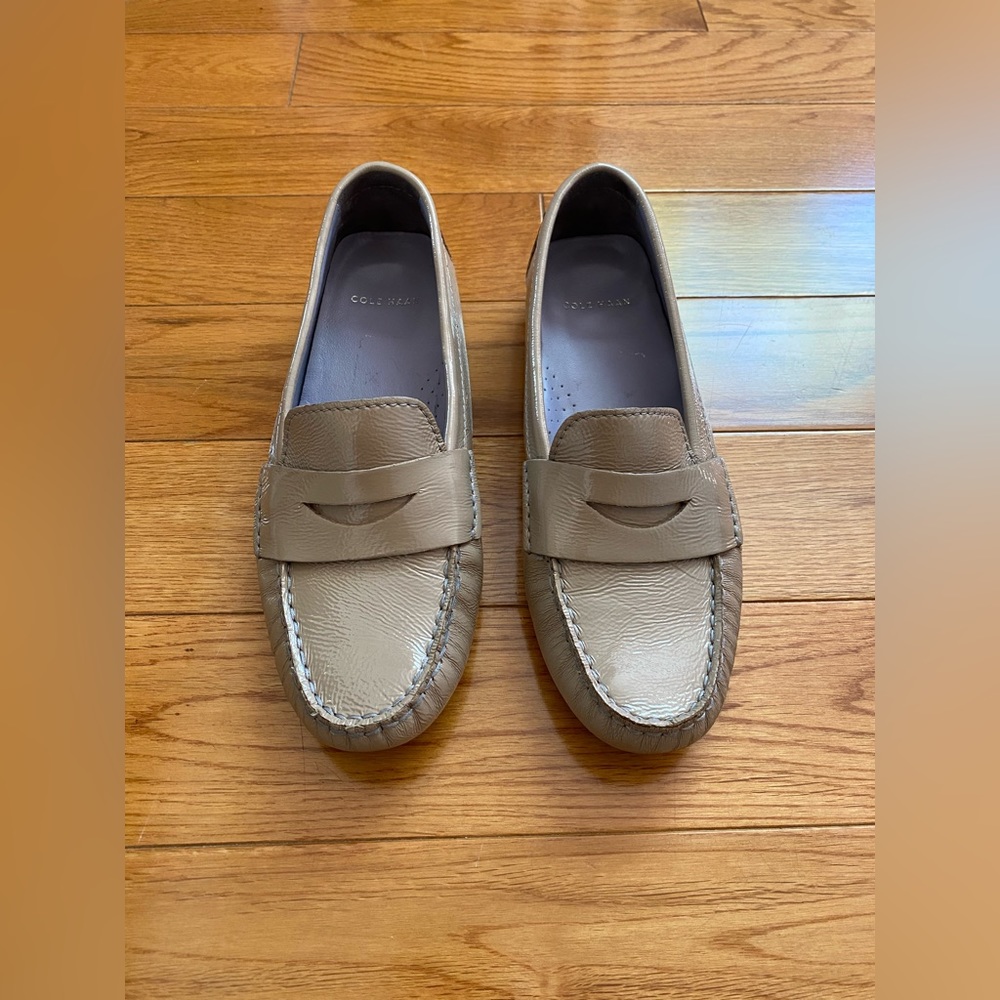 Cole Haan patent leather slip on driver shoes 35.5